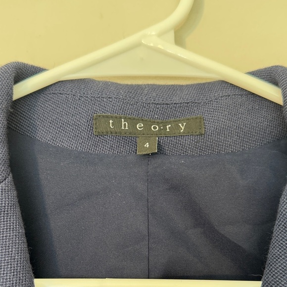 Theory Wool Navy Blazer - 4 - Picture 3 of 4
